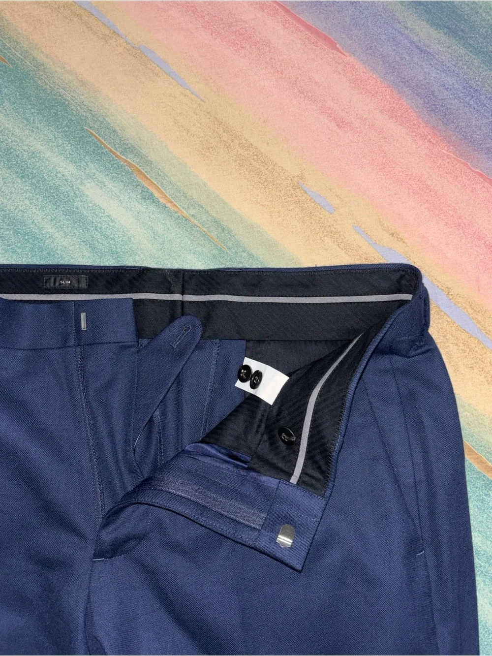 J. Crew Ludlow Slim navy blue Italian Suit (Jacket/Pants) size 40R wool cotton